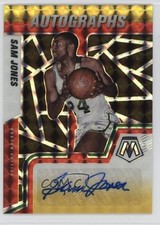 2021-22 Panini Mosaic Choice Fusion Red & Yellow Prizm Sam Jones Auto HOF 06mc