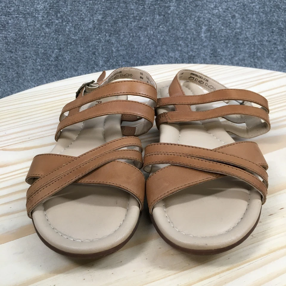 Sandalias Hush Puppies para mujer 8 M con tira trasera marrón hebilla correa punta abierta informales Foto 4 de 4