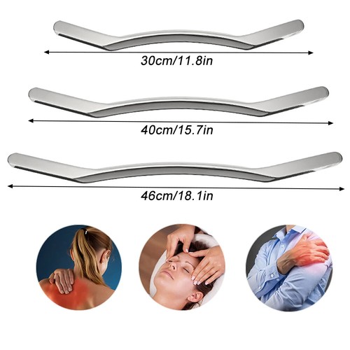 1Pcs Sport Stainless Steel Long Gua Sha Tool Long Bar Muscle Scraping Massage - Picture 13 of 29