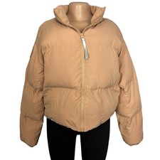 Fabletics Womens Wander Cropped Puffer Jacket Desert Size Small