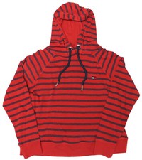 Tommy Hilfiger Sport Womens Pullover Hoodie Red Striped NWT
