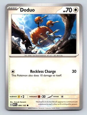 Doduo HP 70 Reckless Charge Attack Rarity Colorless Pokémon