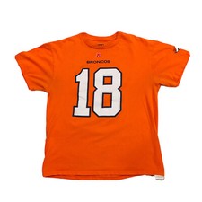 Denver Broncos Peyton Manning 18 T Shirt Size Large Orange NFL Team Apparel