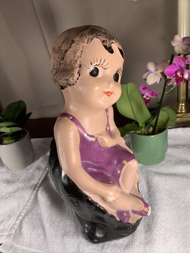 Vintage Antique Chalkware Bathing Beauty Betty Boop Swim Suit Figure RARE - Picture 10 of 12