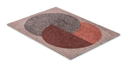 SCHÖNER WOHNEN Fußmatte Manhattan 1689 007 050 Semi-Circle beige-terra 67x100 cm