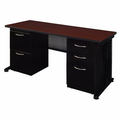 Regency Fusion 66 X 30 Double Pedestal Computer Desk In Mahogany