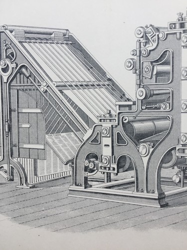Antiker Druck Druck Gravur um 1870 Double The Walter Machine - Bild 14 von 14