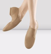 Bloch Girls Leather Elasta Jazz Booties S0499G Tan, Size 10