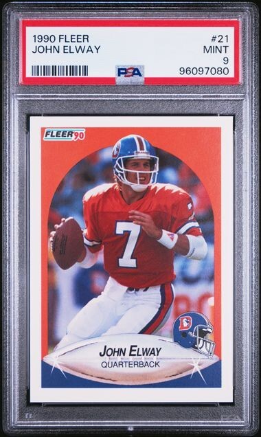 1990 Fleer Football #21 JOHN ELWAY PSA 9 MINT