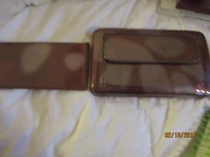 jane jones collection patent wallet new with check register brown