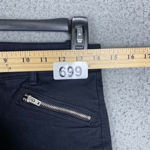 Pantalone jeans Gap donna 4 R moderno elasticizzato skinny nero finto zip tasche moto - Foto 8 di 12