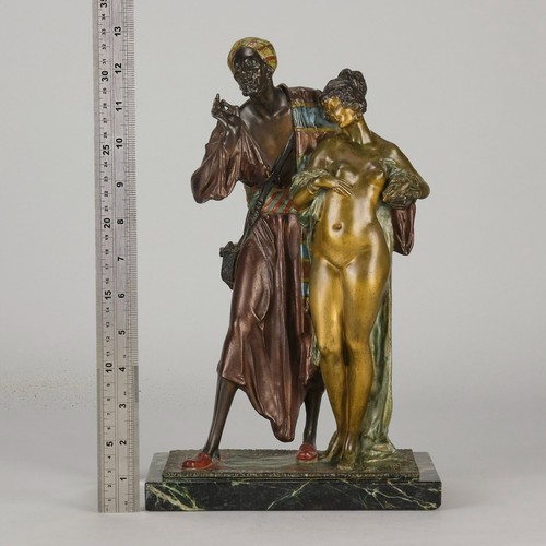 Bronce pintado en frío de principios del siglo XX "Slave Trader" por Franz Bergman - Imagen 10 de 11