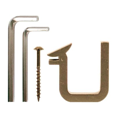 Polished Brass Hook Vertical Rail Bracket EG300 Ladder Rail