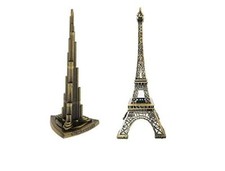 Metal Combo Pack Paris Eiffel Tower & Burj Khalifa for Home Decoration