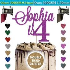 Personalised Happy Birthday Cake Topper Any Age Name 1st Party Decor Kids Child