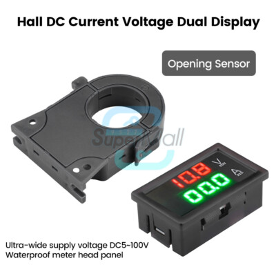 DC0-300V 0-400A Isolated Digital Current Voltage Meter Hall Ammeter Voltmeter