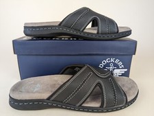 Dockers Sandals Mens 12M Sunland Slides Black Memory Foam Open Toe Shoes NEW