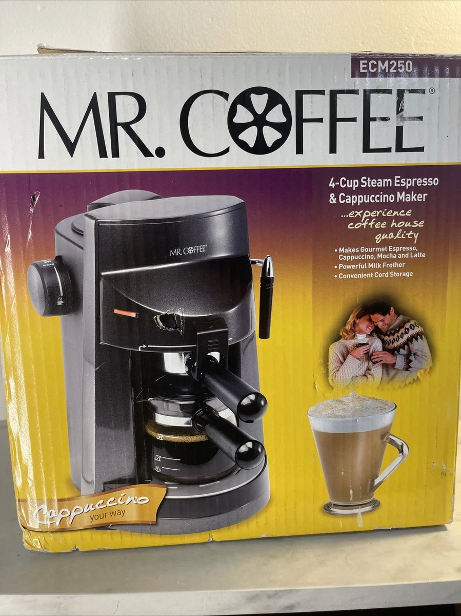 NEW Mr Coffee ECM250 4 Cup Steam Espresso Cappuccino Maker !! 72179229155