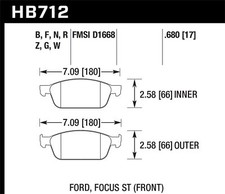Hawk Performance HB712B.680 HPS 5.0 Disc Brake Pad Fits 13-14 Focus