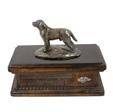 Labrador Retriever - urn for dog ashes, personalized urn with a statue, wooden u