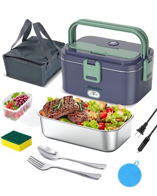 Electric Lunch Box80W Heated Lunch Box for Men 1.8L 304 Stainless Steel Elect...