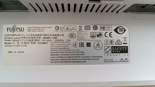 Fujitsu B24W-7 LED grau Rev. 7 24" 1920x1200 IPS Monitor DP DVI VGA - Bild 9 von 11