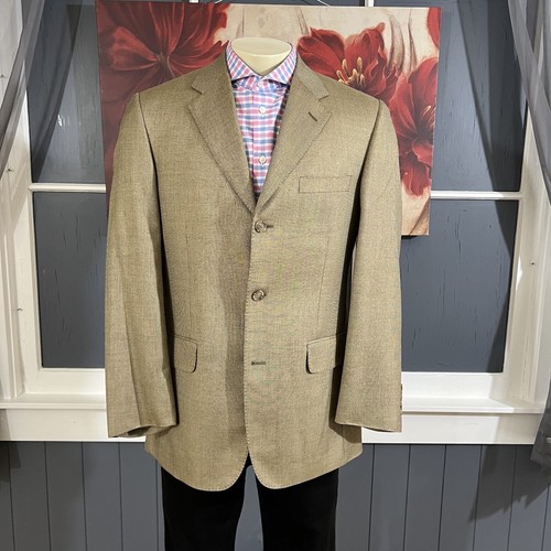 Tasso Elba Blazer Sport Coat Jacket Mens 38R Classic Fit Silk Wool 3 Button