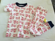 NWT Carter's Firetruck Pajama Set Boy Short Sleeve Long Pants Snug Easter Gift