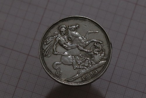 🧭 🇬🇧 UK GB CROWN 1893 VICTORIA SILVER SHARP DETAILS B85 #Z6982