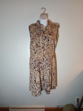 Simply Vera, Wang  Sleeveless Dress Button Up Browns, Size XL