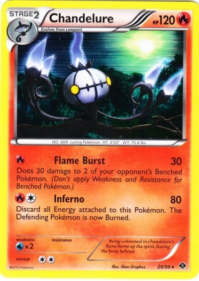 Pokemon - Chandelure - 20/99 - Holo Rare - BW - Next Destinies - NM
