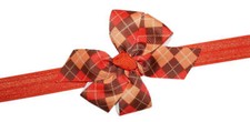 WD2U Baby Girls Infant Autumn Argyle Thanksgiving Day Harvest Hair Bow Headband