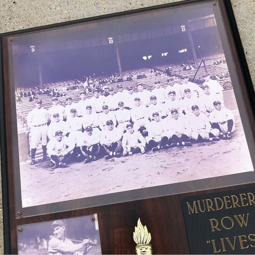 Vtg Mark Koenig Signed 1927 Yankees Murderer’s Row Lives MLB Plaque with COA - Picture 3 of 16