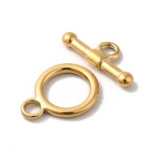 Ionenbeschichtung (IP) 304 Edelstahl-Knebelverschlüsse 18k vergoldet 1 Stück