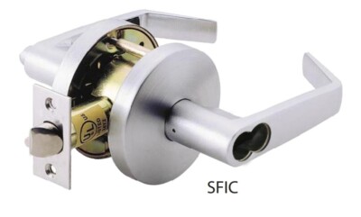 ORCA Black Finish Classroom Captain Lever Cylindrical Lock Grade-2 US19 IC Core