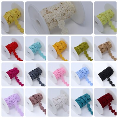 15 mm breit 2 Y schöne Gänseblümchen Blumen Spitze, Band Borte Nähen, Verzierung Nähen