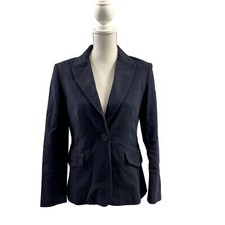 Mango Navy Fitted Blazer Size M (8)