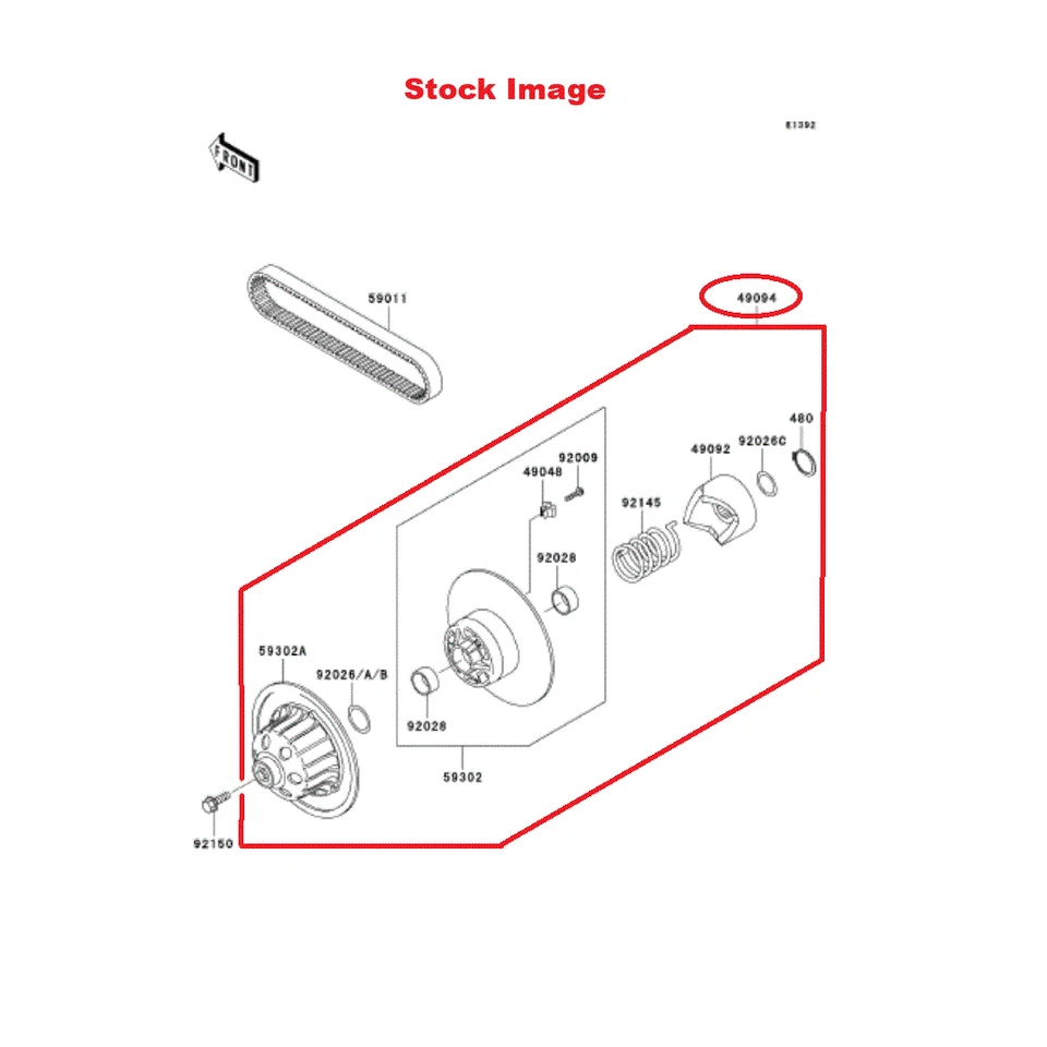 Kawasaki 2009-23 Mule 4000 4010 KAF620: conjunto convertidor accionado 49094-0045 nuevo Foto 2 de 2