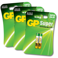 6x GP AAAA LR61 Batteries MN2500 E96 1.5V Super Alkaline *LONG EXPIRY*