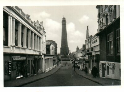 Photo, WW2. Kriegsmarine DEU/Borkum 1939: Promenade towards Leuchtturm (MB)21340
