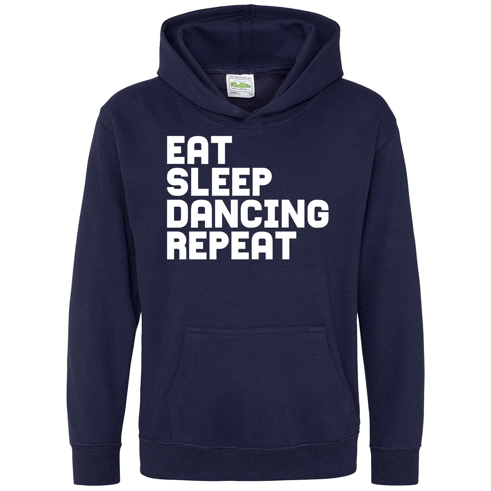 VETEMENTS Felpa con cappuccio ragazzo mangia sonno danza ripeti slogan compleanno cool break ballerina di strada