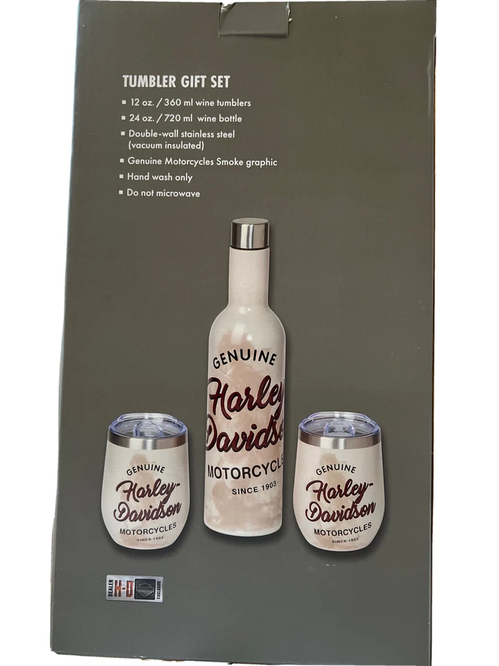 Harley-Davidson Juego de 3 piezas dos vasos de 12 oz y una botella para servir de 24 oz HDX-98644 Foto 2 de 2