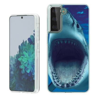 (Great White Jaw)Rugged TPU phone case cover(Clear)for Samsung Galaxy S21+ Plus