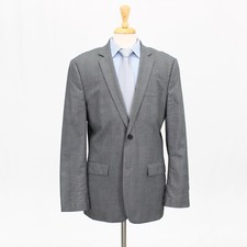 Express 42L Gray Sport Coat Blazer Jacket Check 2B Wool