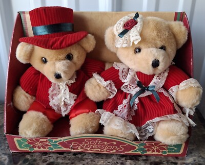 New Soft Expressions Small Holiday Christmas 9  Teddy Bears