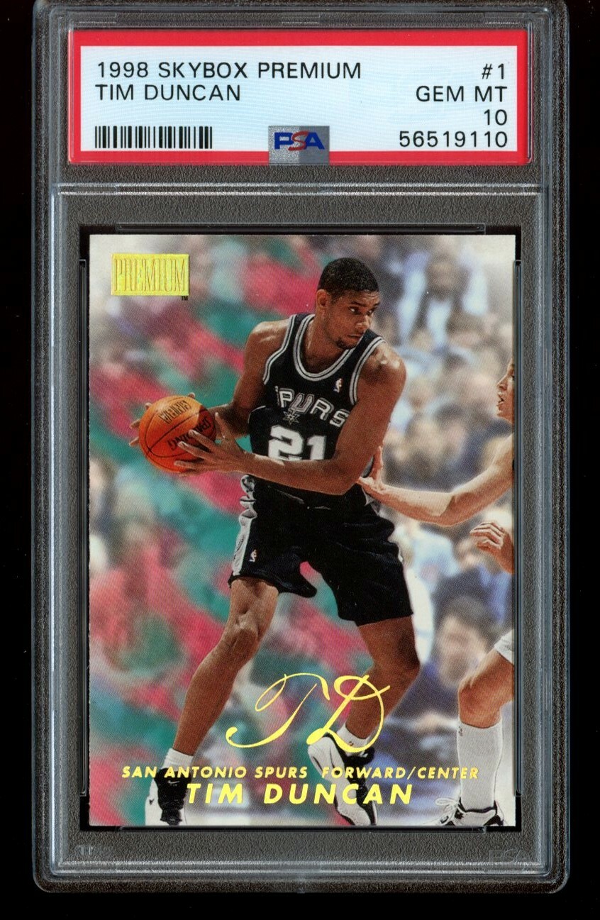 1998-99 Skybox Premium Tim Duncan 2nd Year #1 Spurs HOF PSA 10 Gem Mint Low Pop