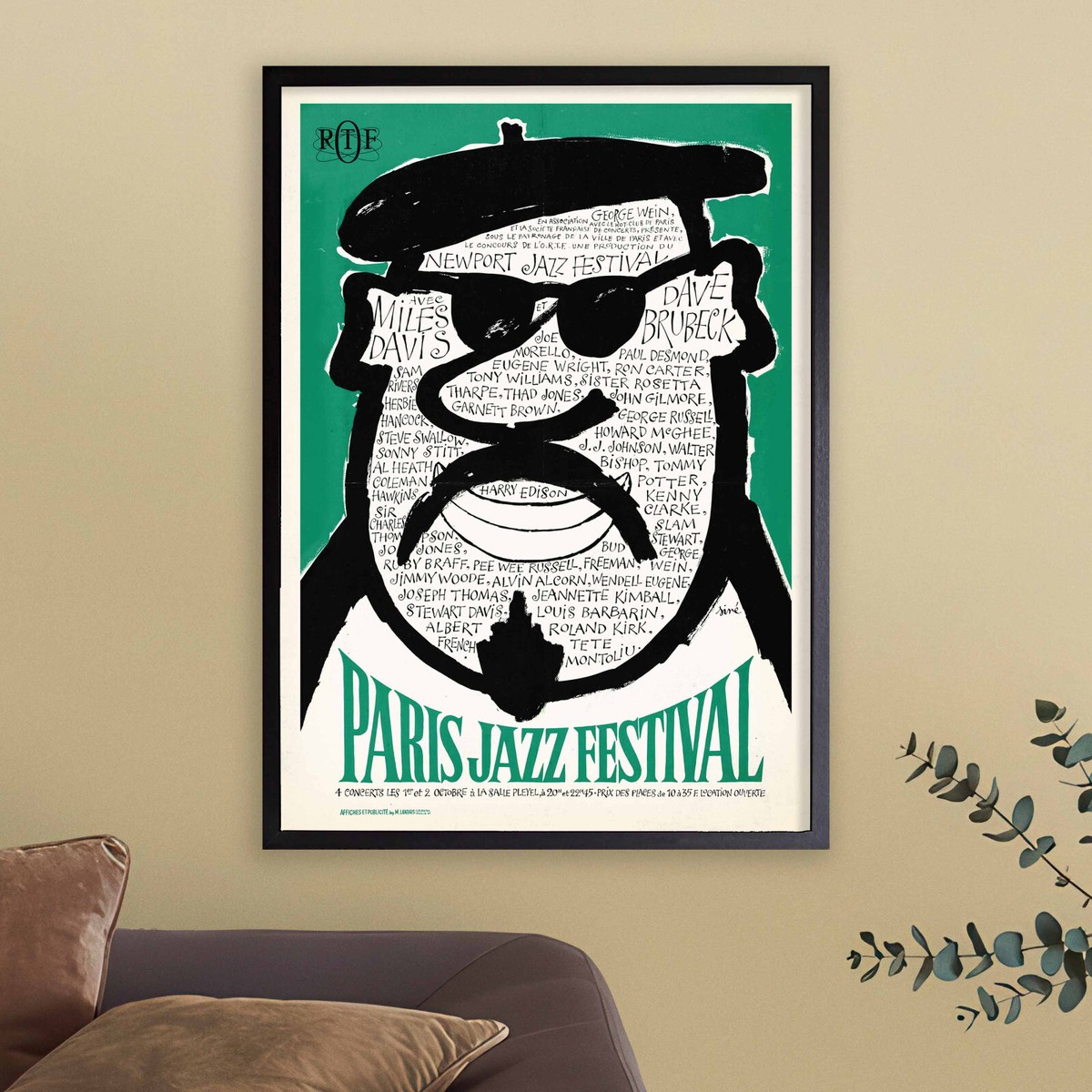フランス　ジャズフェス ポスター 特大判 FESTIVAL JAZZ PARIS 1982  POSTER 153×103cm 1964 Paris Jazz Festival jazz poster - Paris, France (orange