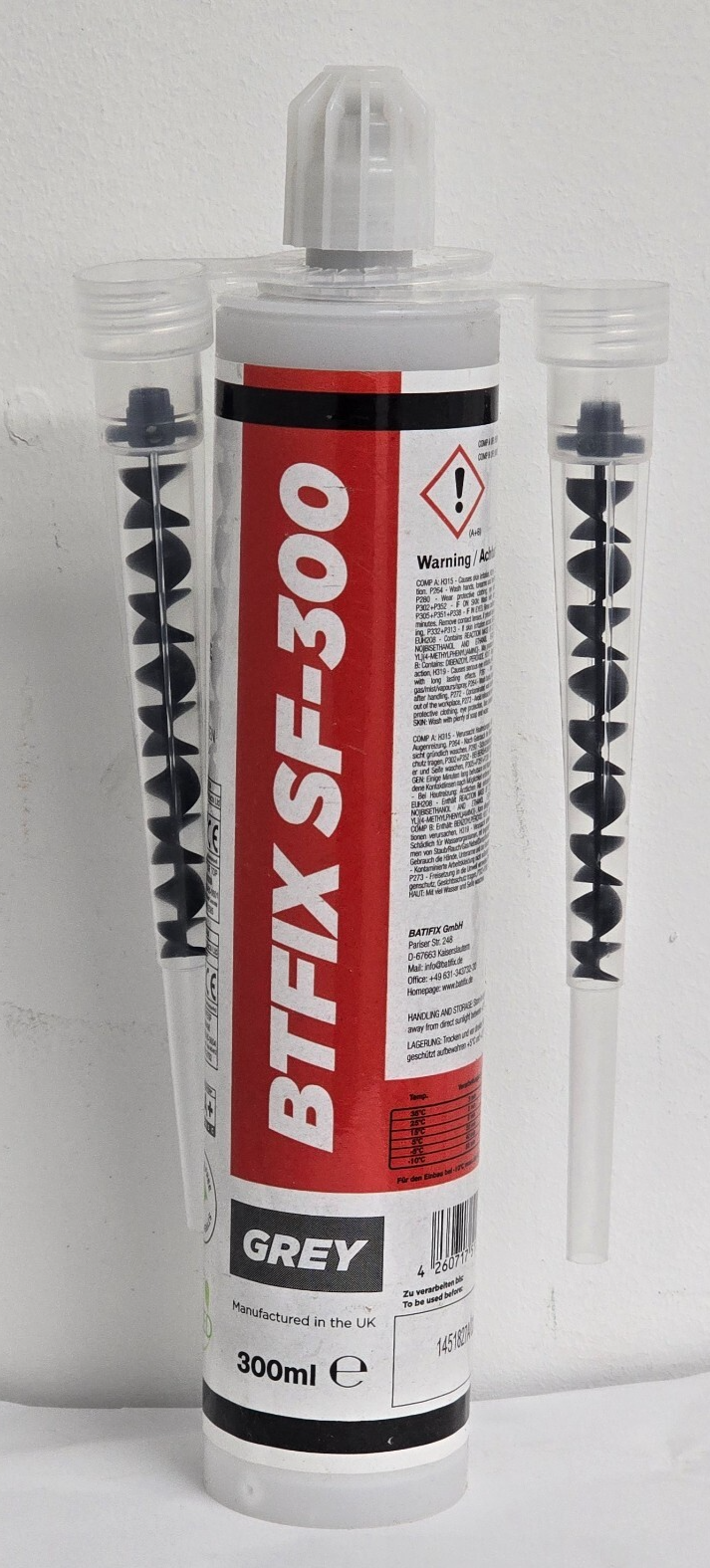 BTFIX SF-300 Injection Mortar 300ml + 4 Mixers Anchor Fixing Adhesive NEW