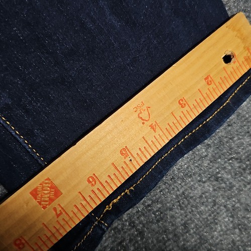 Levi's Womens 714 Blue Mid Rise Straight Slim Stretch Denim Jeans Dark 33 x 32 - Picture 7 of 10