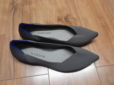 ROTHY S light grey flax birdseye the point flats womens size 10W